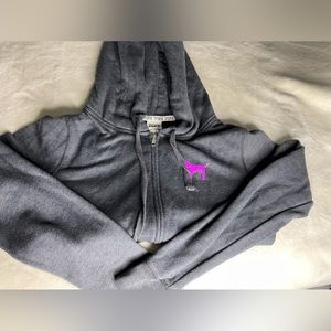 Love, pink zip up hoodie